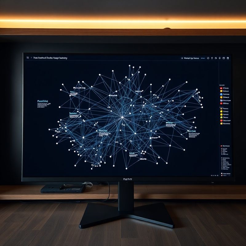 Netzwerk-Visualisierung verknüpfter Domain-Knoten mit Autoritäts-Scores